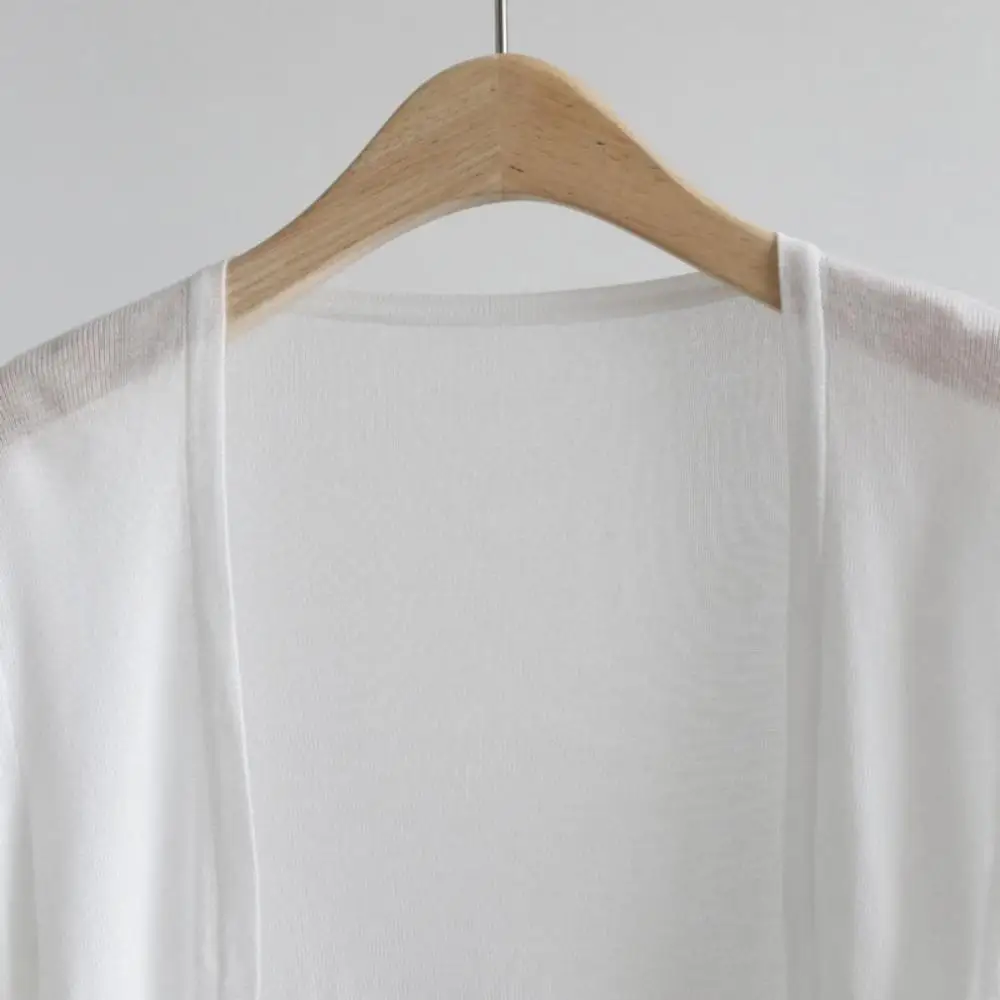 Women Summer Airy Knitted Cardigan Thin Tencel Shawl Elegant Bolero Office Wear Casual Soft Fashion Versatile Knit Outerwear