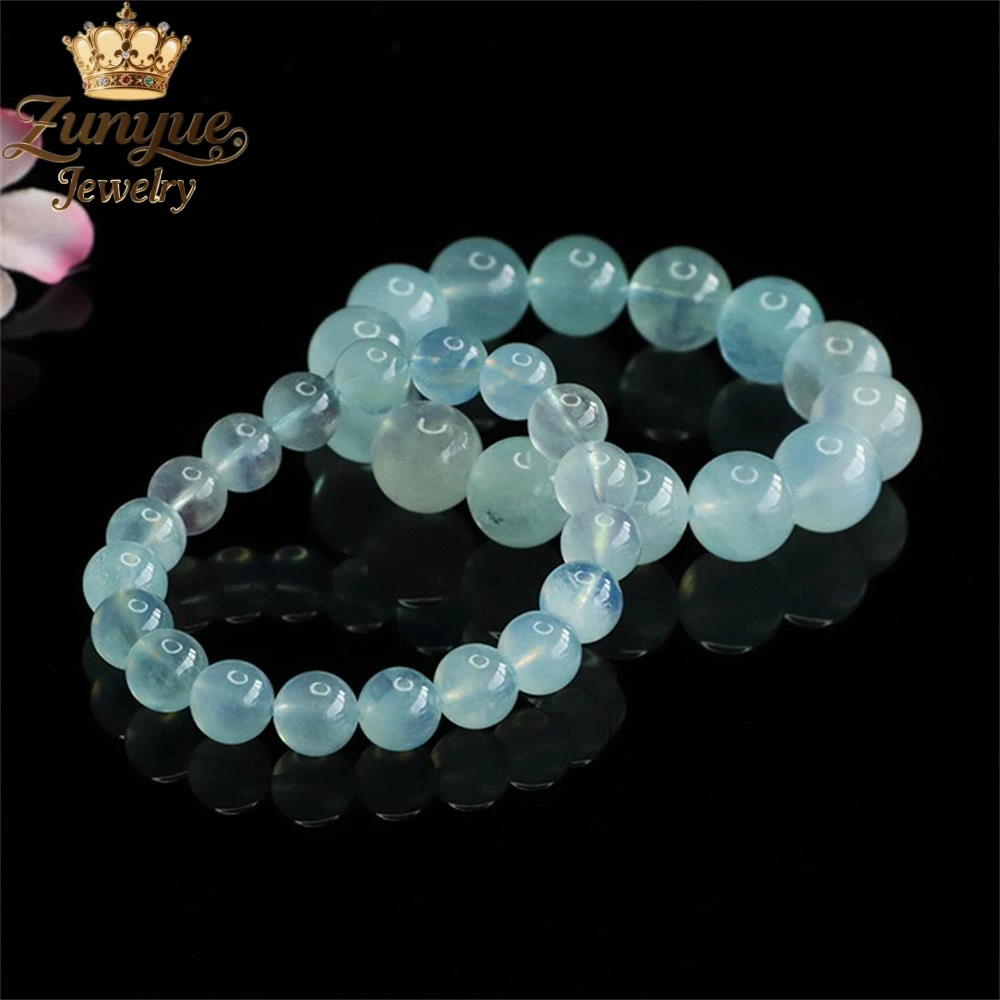 الراقية الجليدية الطبيعية الأزرق كريستال سوار فاخر جودة مجوهرات الأزياء والمجوهرات رائعة أنيقة سحر شعبية الشباب #3