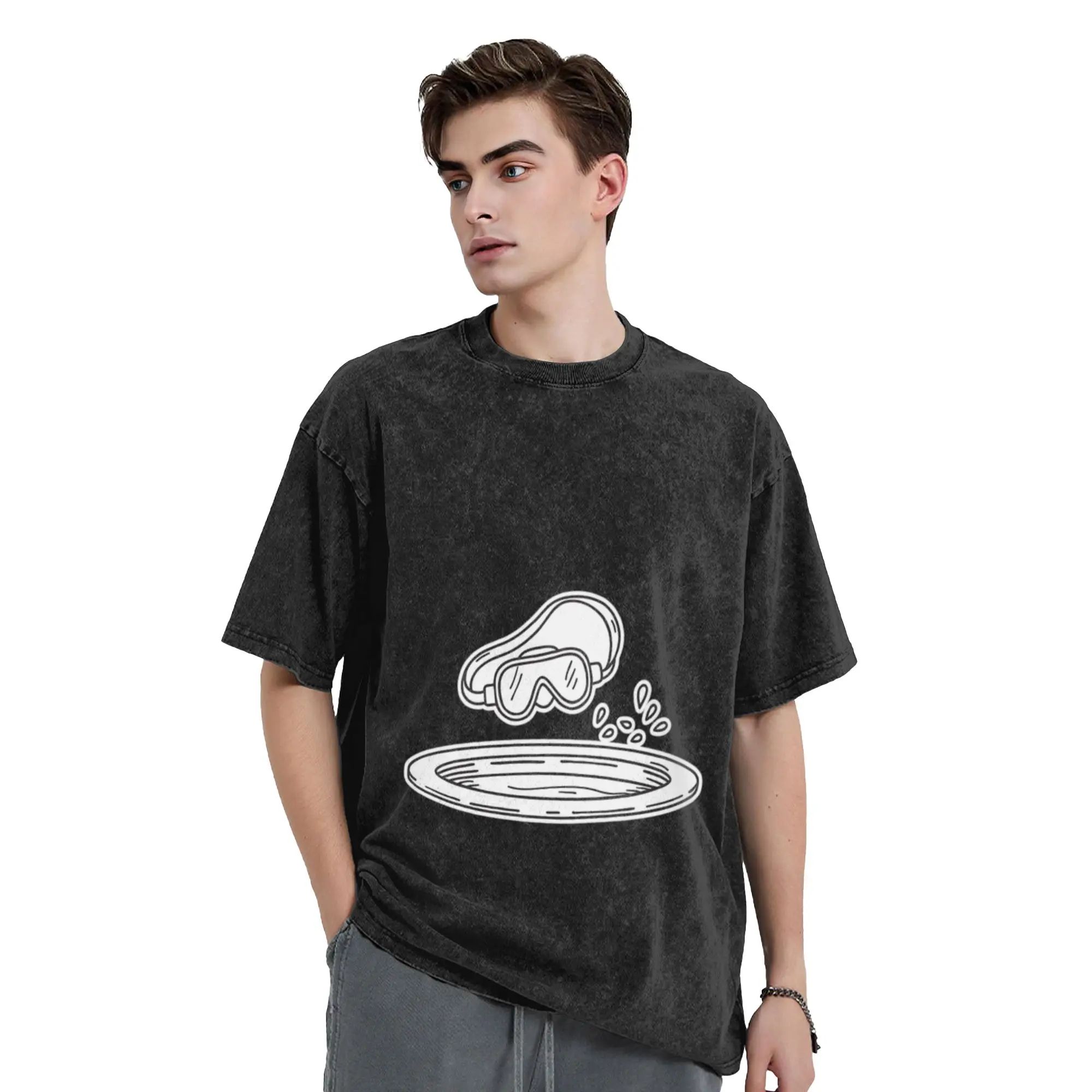 Swimming goggles floating near a pool drain Unique Cool A Vintage Oversized Cotton Unisex T-Shirts
