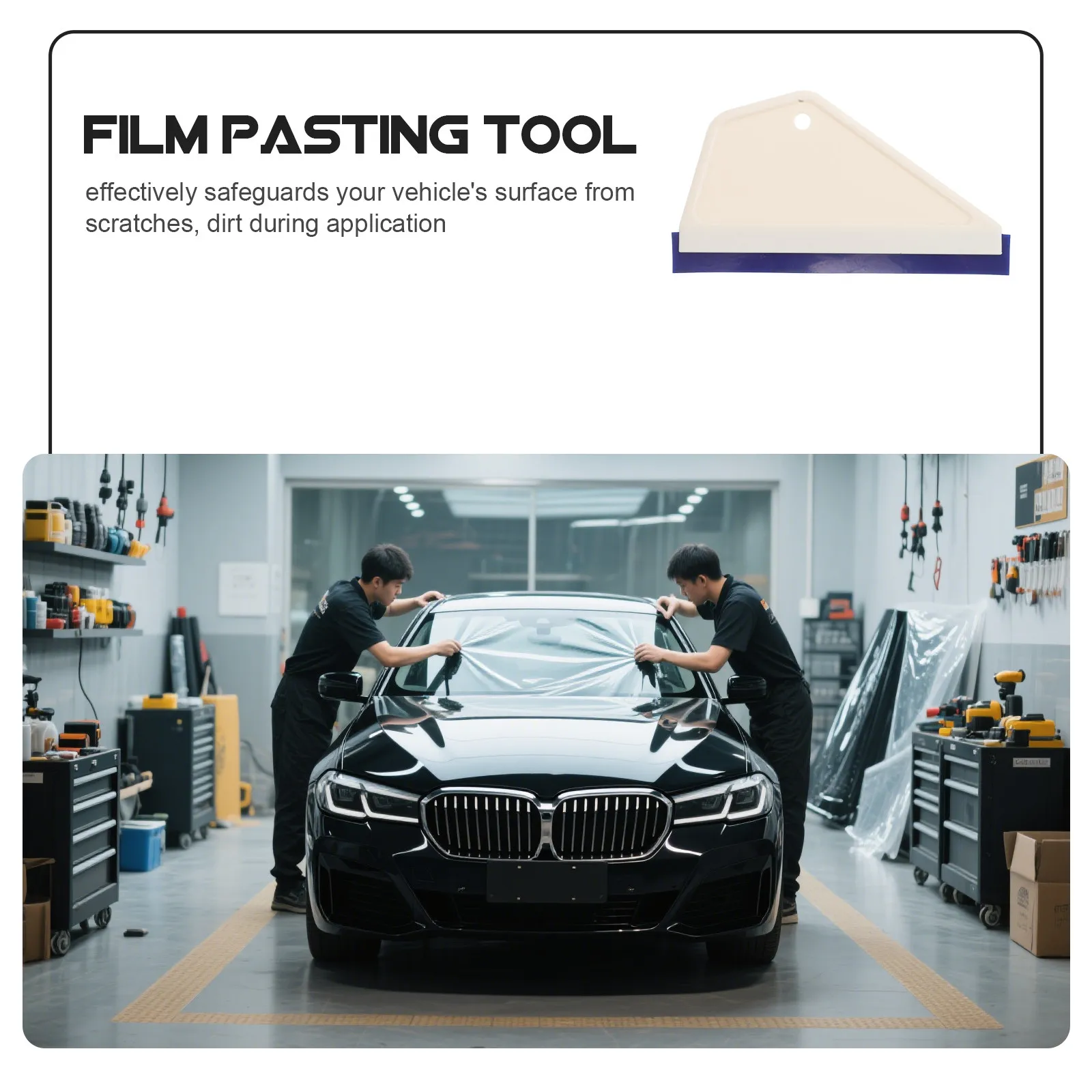 2Pcs Car Window Film Squeegee Vinyl Wrap Scraper Automotive Bubble Remover Detailing Tool Car Glass Cleaner Small Squeegee