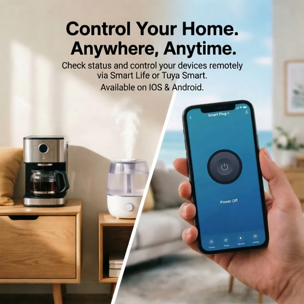 Obrázek 6: Tuya chytrý kolíček EU 20A 16A wi-fi nástrčkový s energie monitoring časovač & daleký ovládání pracovat s alexa & google asistent