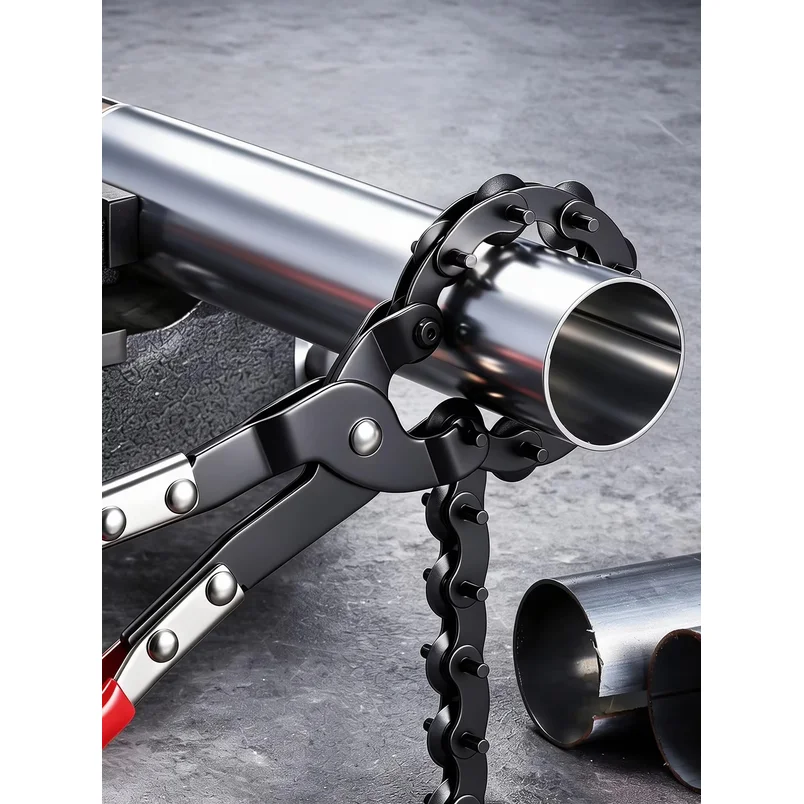 Chain Exhaust Pipe Cutter Ratcheting Tailpipe Cutting Pliers Auto Muffler Tube Cutter For PVC Aluminum Copper Motorcycle Repair