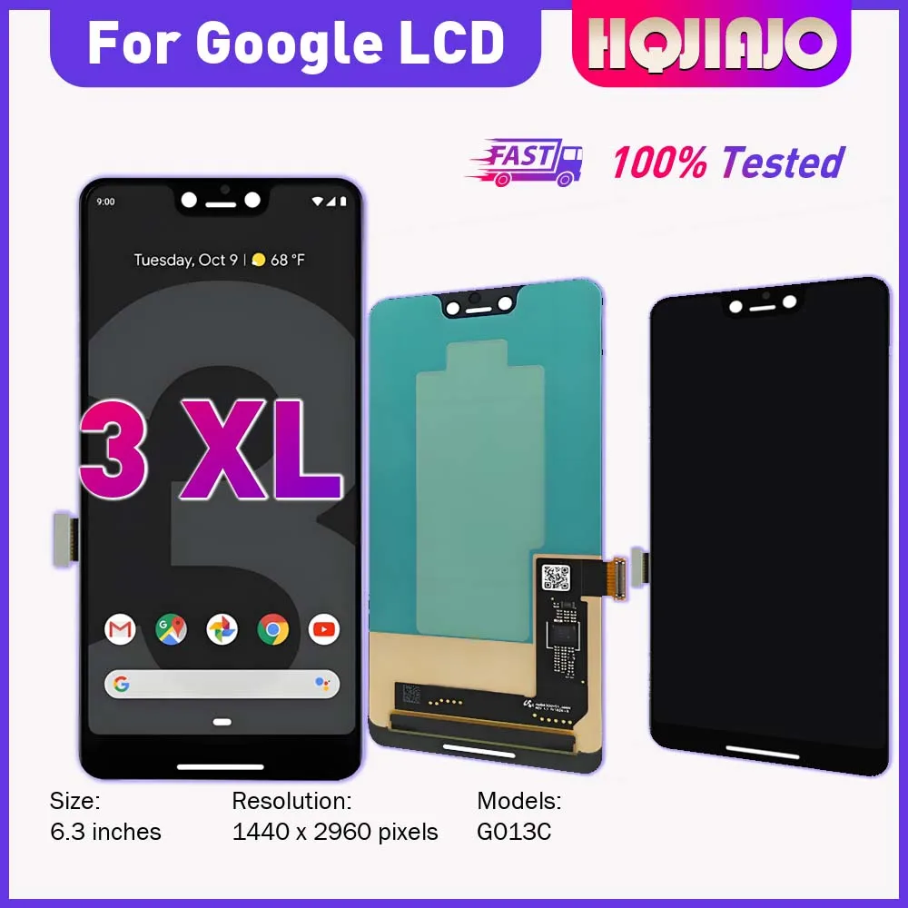 6.3'' AMOLED LCD Display Touch Screen Digitizer For Google Pixel 3 XL G013C Replacement Repair Part Pixel3 XL Assembly