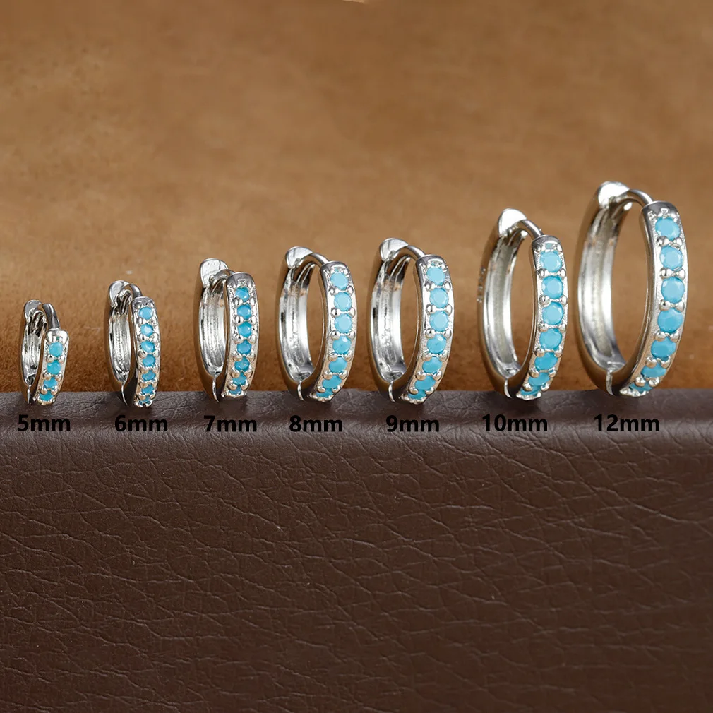 1 Paar Edelstahl Huggie Minimal Creolen kleine Kristall Zirkonia dünne Helix Tragus Knorpel Ohrringe Piercing Schmuck