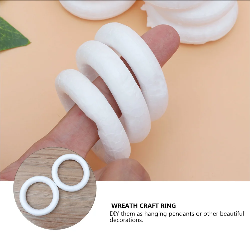 12 Pcs Foam Ring DIY Wreath Supplies Craft Leaf Making Ornament Materials Donut