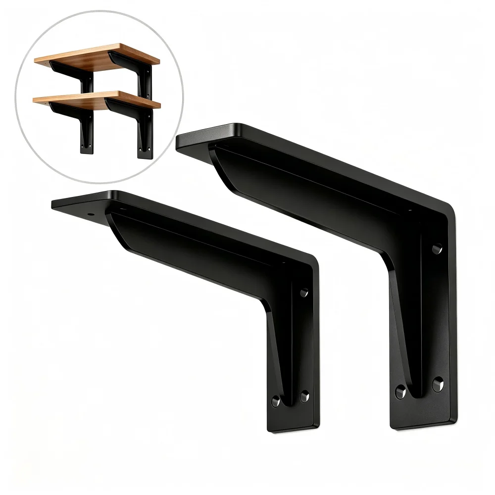 Heavy Floating Shelf Bracket L Shape Hidden Wall Mount Steel Industrial Shelf Support for Book Display Kitchen Storage Decor DIY