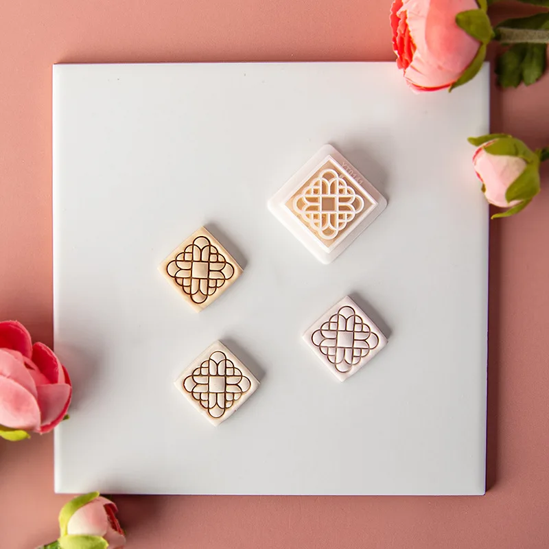 New Geometric Shape Hot Flower Tile Pattern Polymer Clay Cutters Embossing Clay Earring Cutter Mold Jewelry Making Clay Tools