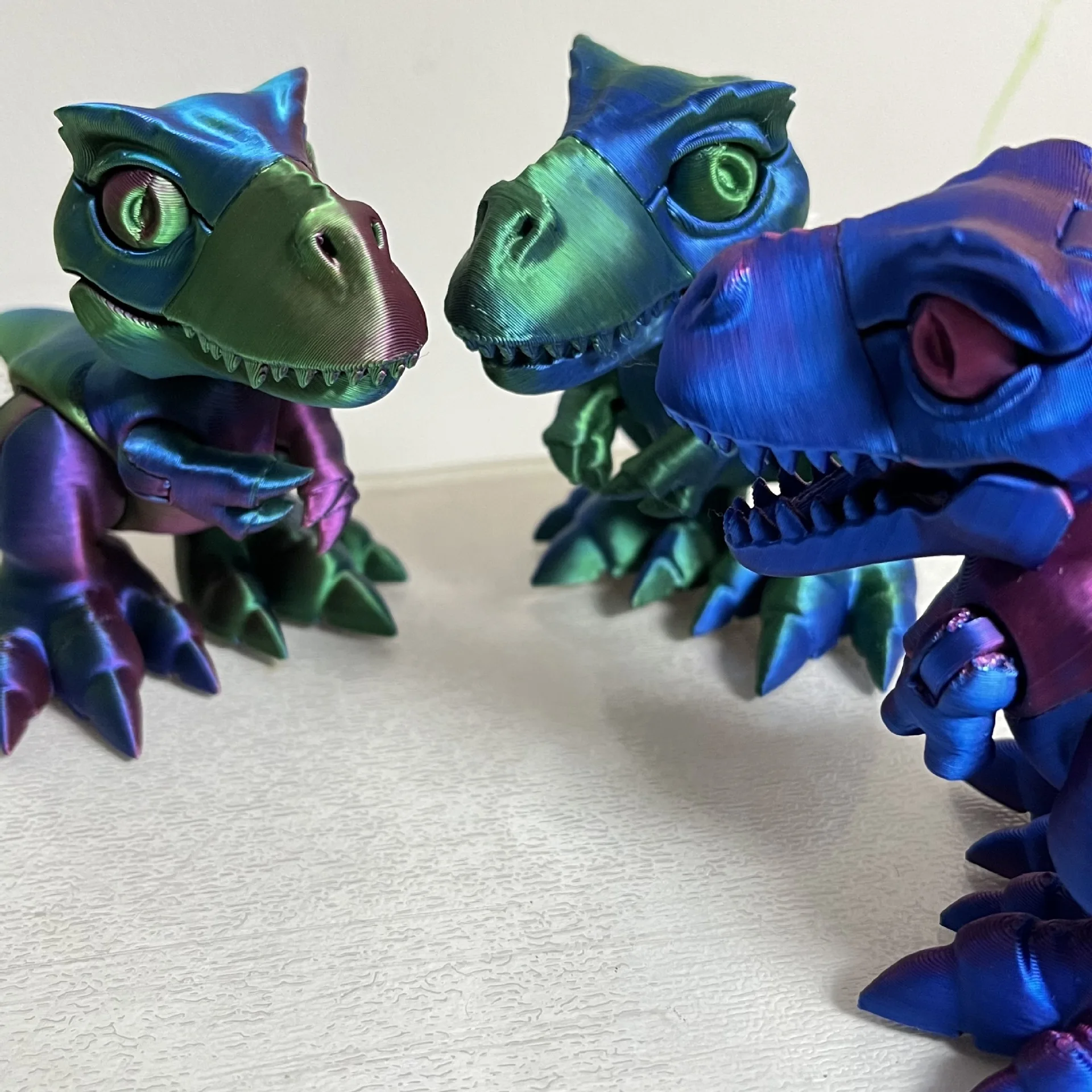 Cartoon Creative 3D Printing Plastic Small Dinosaur Splicing Model Multi-jointed Can Handle Toys Home Decorative Ornaments