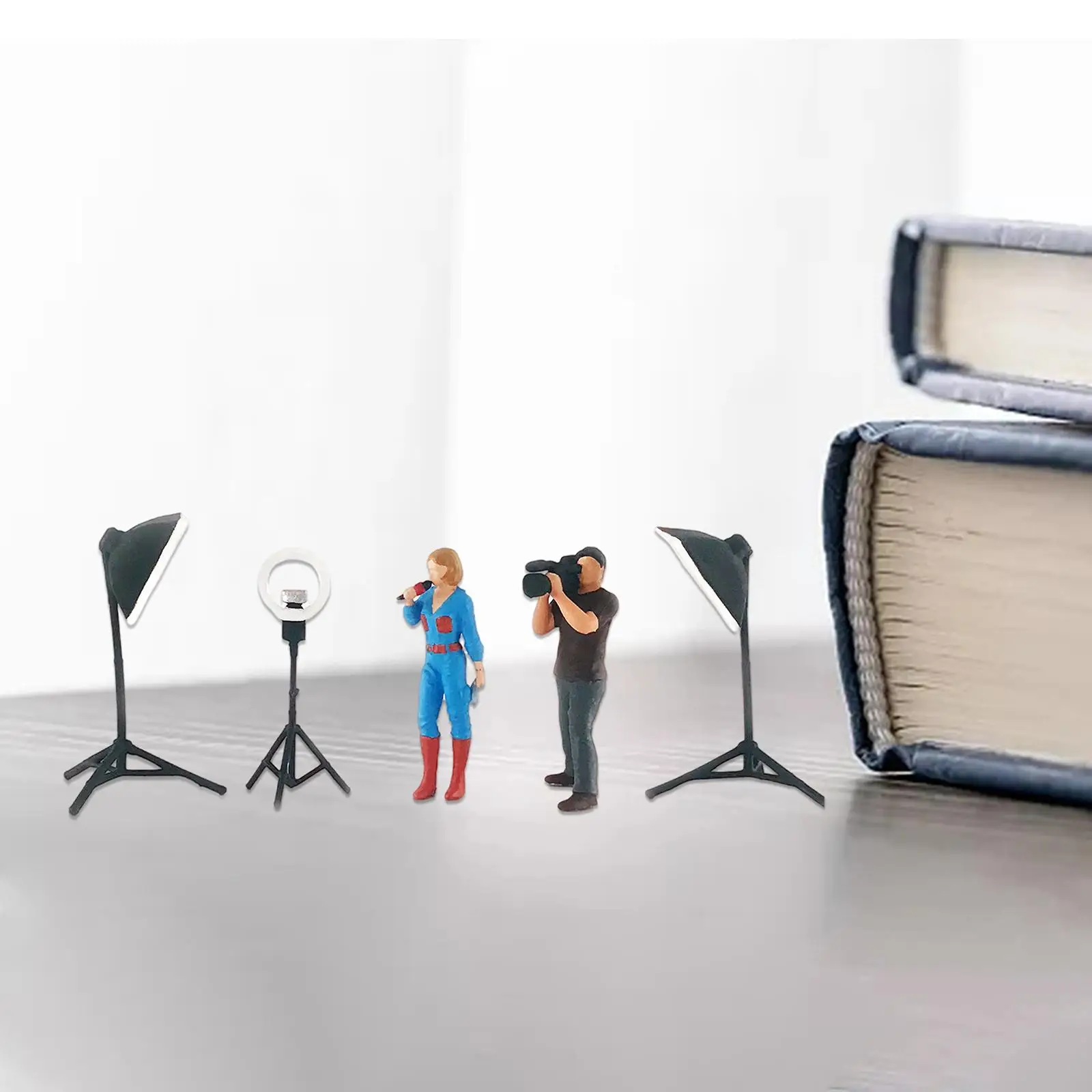 

5x окрашенная модель фотографа 1/64, миниатюрные сцены, микропейзаж, макет, диорама, женский хост, заполняющий свет, декор, проекты «сделай сам»