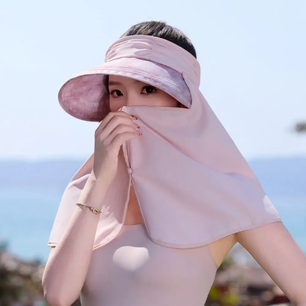 

Wide-Brimmed Shawl Fisherman Hat Sunscreen Adjustable Sunshade Sun Hat Polyester Face Cover Picking Tea Hat Outdoor