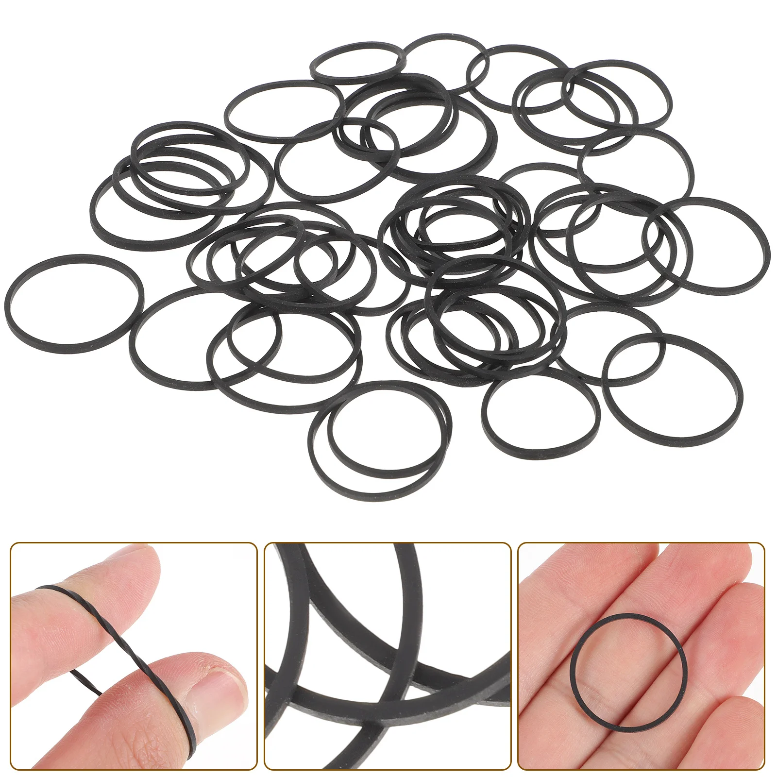 50Pcs Rubber Recorder Belts Cassette Player Belt for Smooth Rotation and Long Term Reliable Performance Tape Recorder Belts
