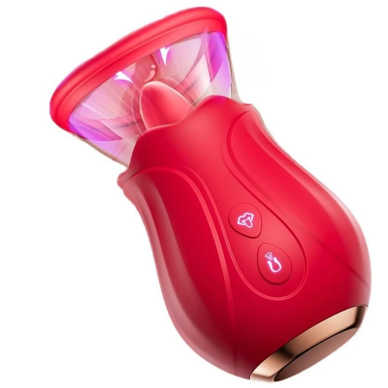Rose tongue licking breast pump couple sex massage vibrating Mimi G-spot honey bean massager