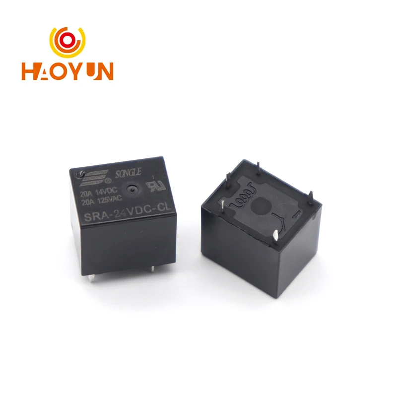 【5-1PCS】5V 12V 24V 20A DC Power Relay SRA-05VDC-AL SRA-12VDC-CL SRA-24VDC-CL 4Pin 5Pin PCB Type In Stock Black Automobile Relay
