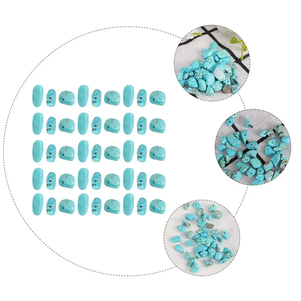 

Turquoise Loose Natural Stone Diy Craft Kit For Kids Jewelry Making Bracelet Necklace Children Creativity Activity Stones