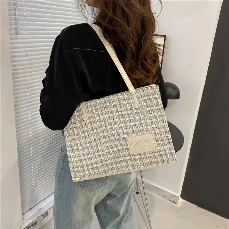 2023 New Fashion Large Capacity univertisy student Book Tote Bag Women\'s Custom Commuter Shoulder Bag lady bags for women