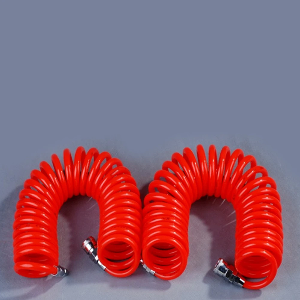 

6M Red Pu Air Compressor Telescopic Spiral Pipe Durable Water Resistant Aging Resistance Closed Bubble Pore