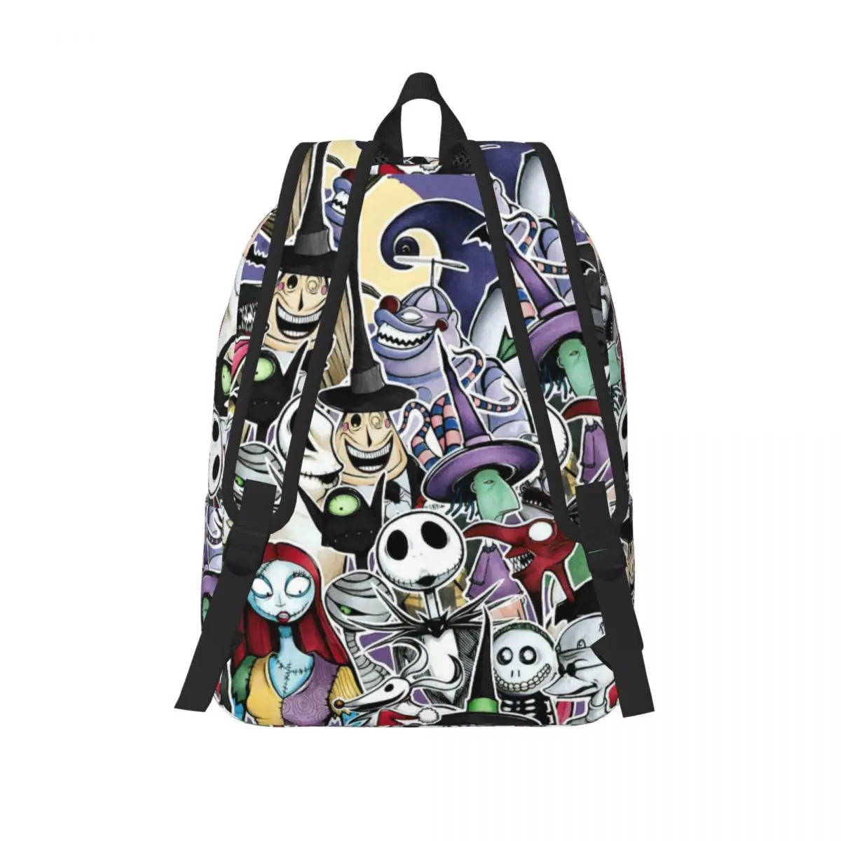 Custom Jack SkellingtOn Halloween Canvas Backpack Women Men Basic Bookbag for College School The Nightmare Before Christmas Bags