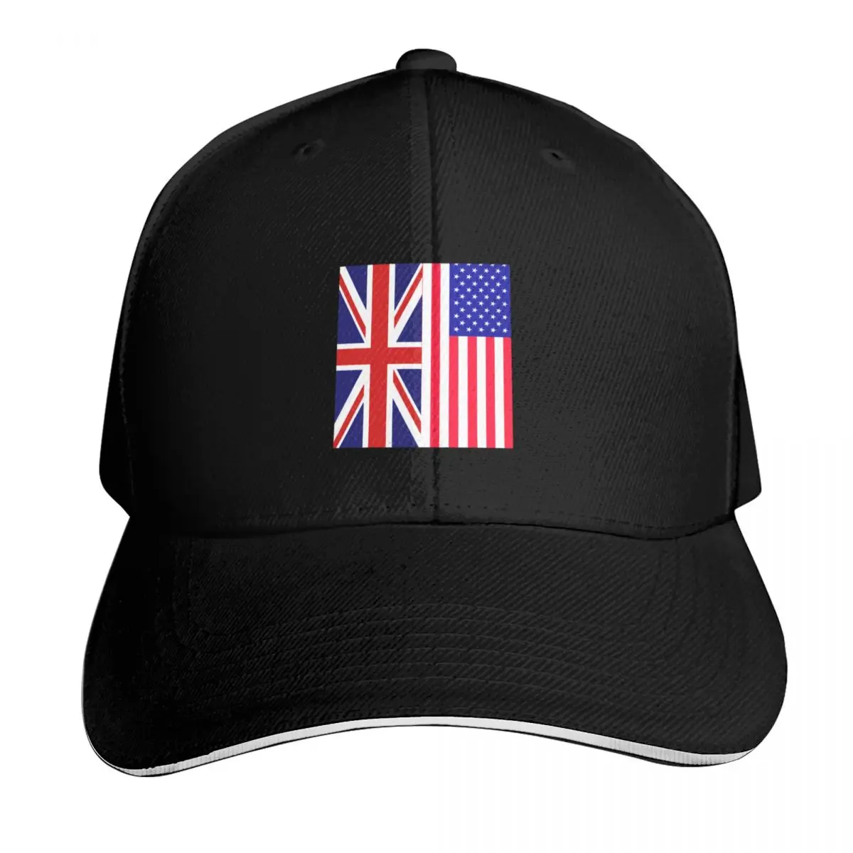 half american half british usa flag united kingdom heritage Baseball Cap Men Women Casual Summer Sport Sun Cap