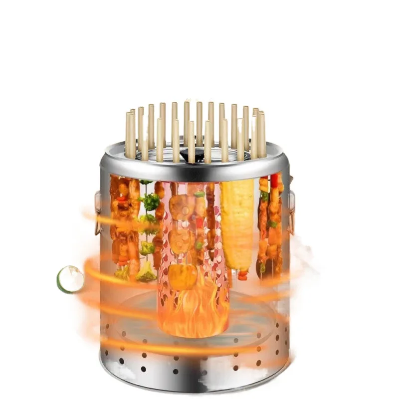 

Portable outdoor smokeless grill