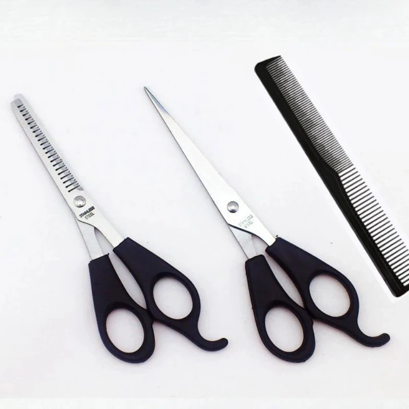 3pcs 7-inch Scissors Sets-Suitable for Thinning and Styling Hair-for Men and Women for Finishing, Point Cuts, and Flat Cuts