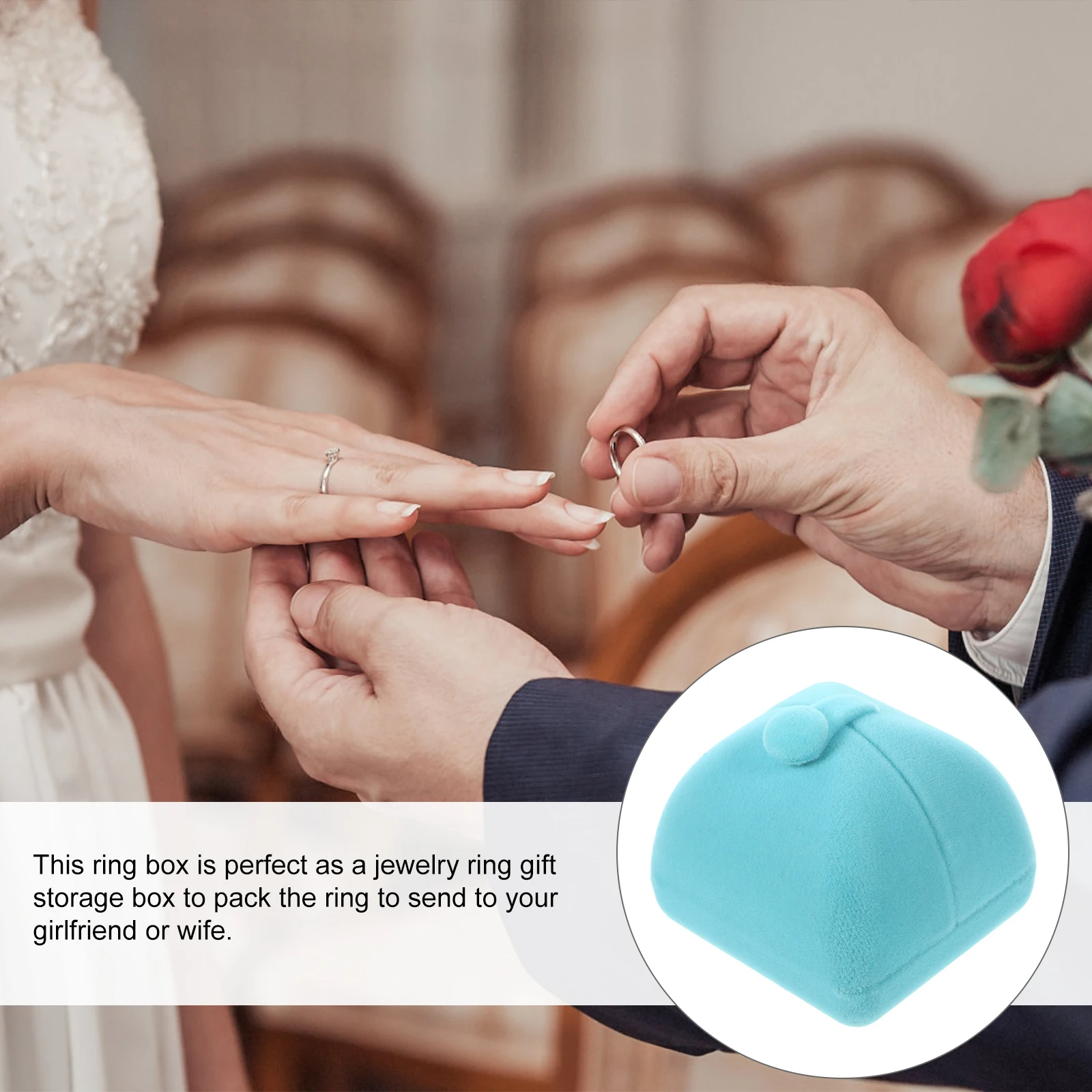 

Ring Holder Small Ring Box For Proposal for Wedding Proposal Engagement Small Velvet Storage Earring Box Container