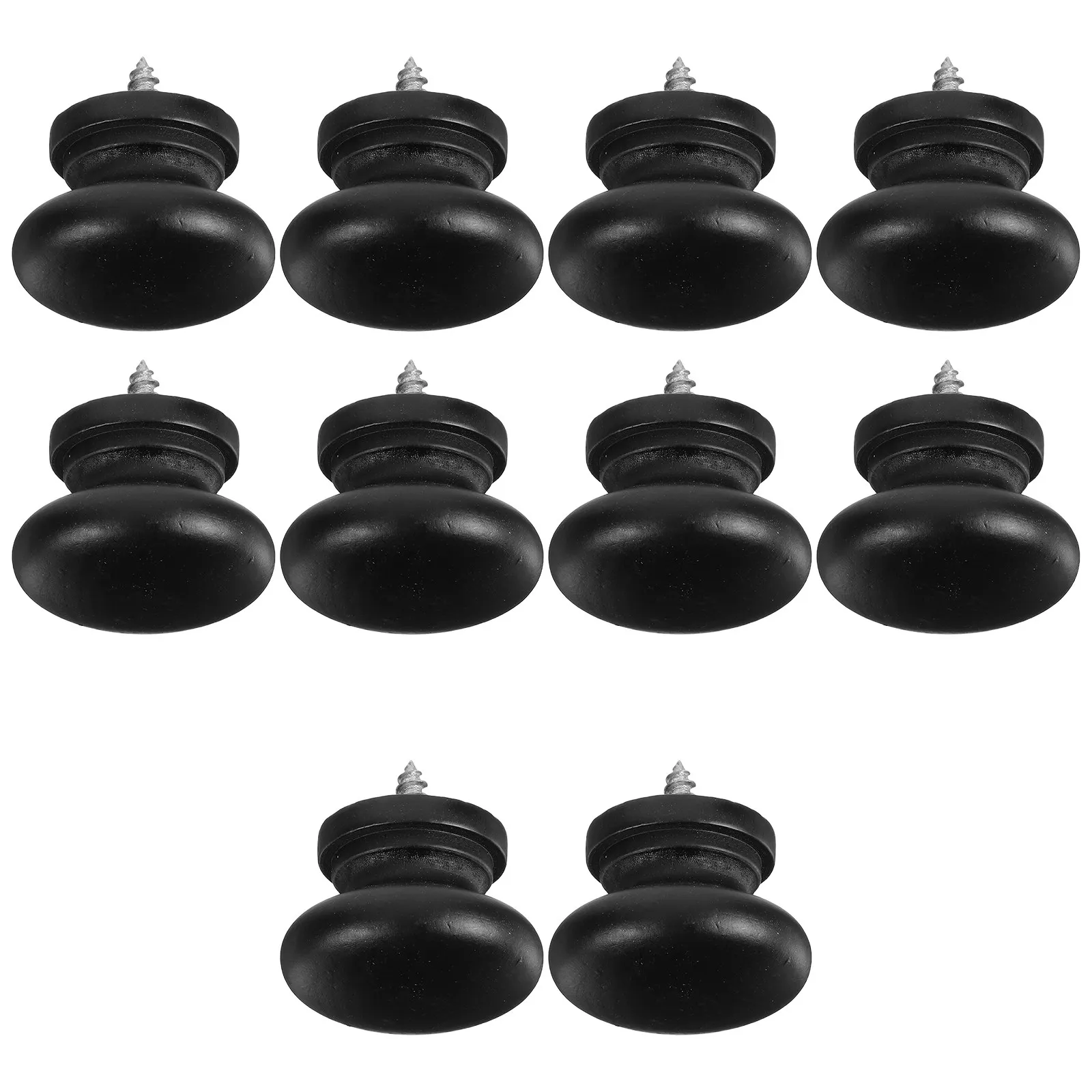 Solid Wood Cabinet Knobs 10Pcs Round Single Hole Drawer Handles for Dresser Wardrobe Kitchen Rustic Furniture