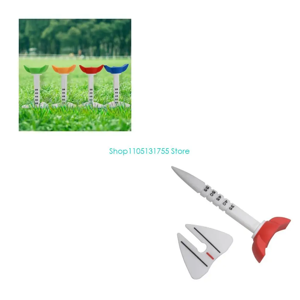 K0EF Golf Ball Holder Set for Regular Use, 4-Count Plastic Practice Pack with Cup Top and Stem Collar for Golf Prep