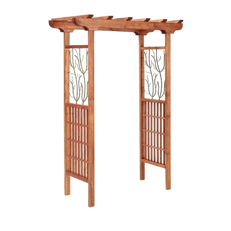 Garden Natural Wood Arbor and Arches Arbours Pergolas Balloon Flower Backdrop Wooden Wedding Arch
