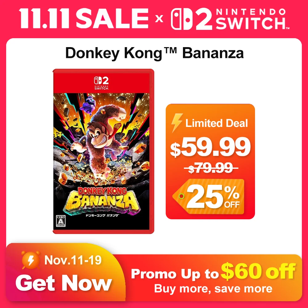 Nintendo Switch 2 Donkey Kong Bananza Juegos Games Deals 100% New Original Physical Game Card Support 1-2 Players for Switch 2