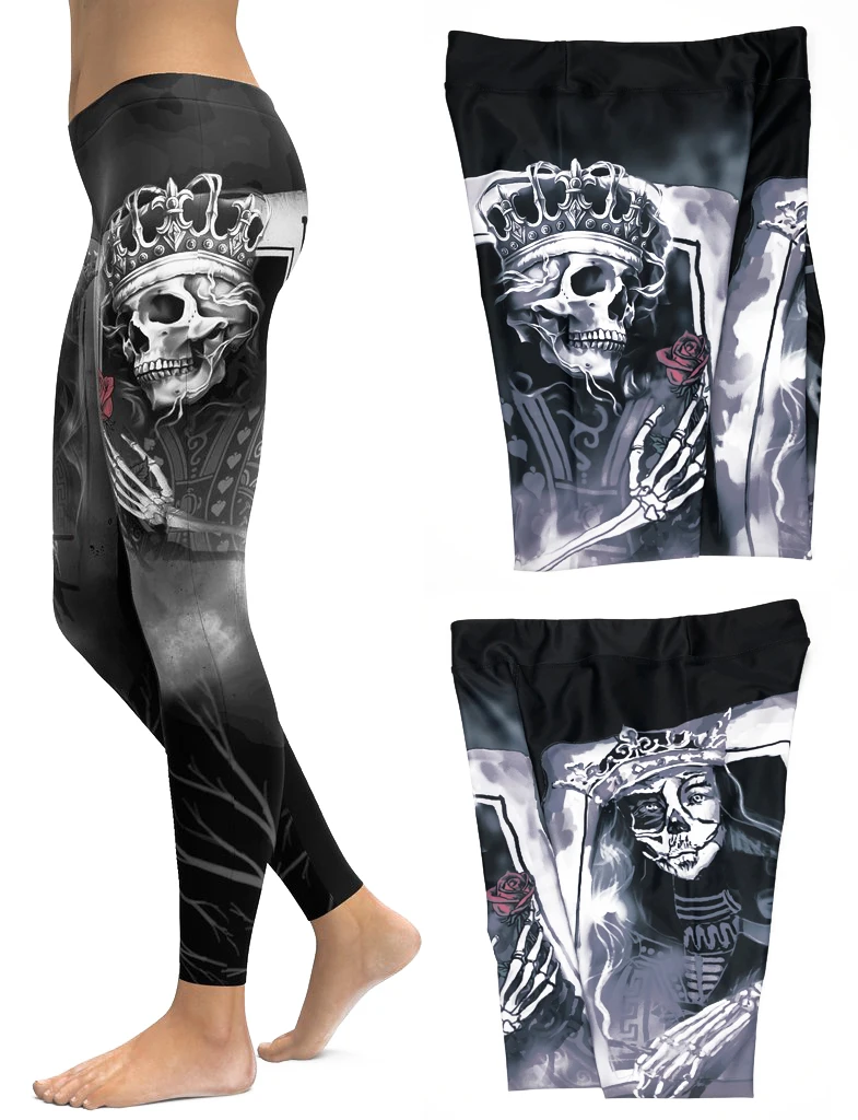 LI-FI Ornamental Skull Leggings Women Yoga Pants Gym Leggings Fitness Sports Wear Elastic Tight Yoga Leggings