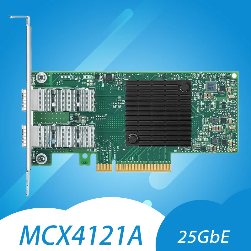 MCX4121A-XCAT CX4121 CX4111A Mellanox ConnextX-4 25Gigabit Ethernet Kartı PCI-E 3.0 NIC, 25G Alıcı-Verici Modülü ile