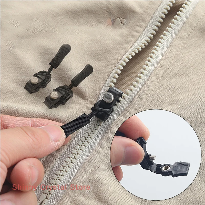 

10pcs Universal Zipper Repair Kit Quick Instant Detachable Zipper Head Replacement Zipper Slider Pull For Jacket Bags Coat