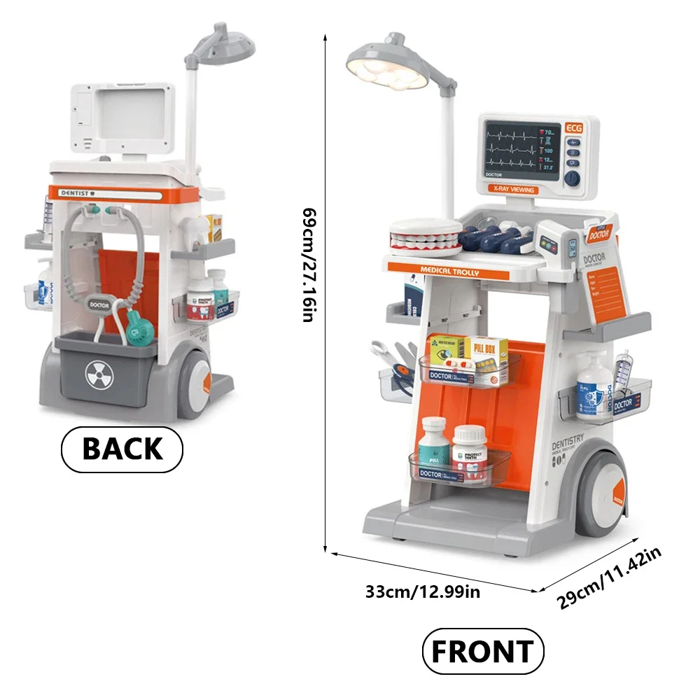 Simulatie Tandarts Medische apparatuur Tafelvullingen Injectie Stethoscoop Medische trolley Thuisarts Speelgoed voor kinderen Kerstcadeaus
