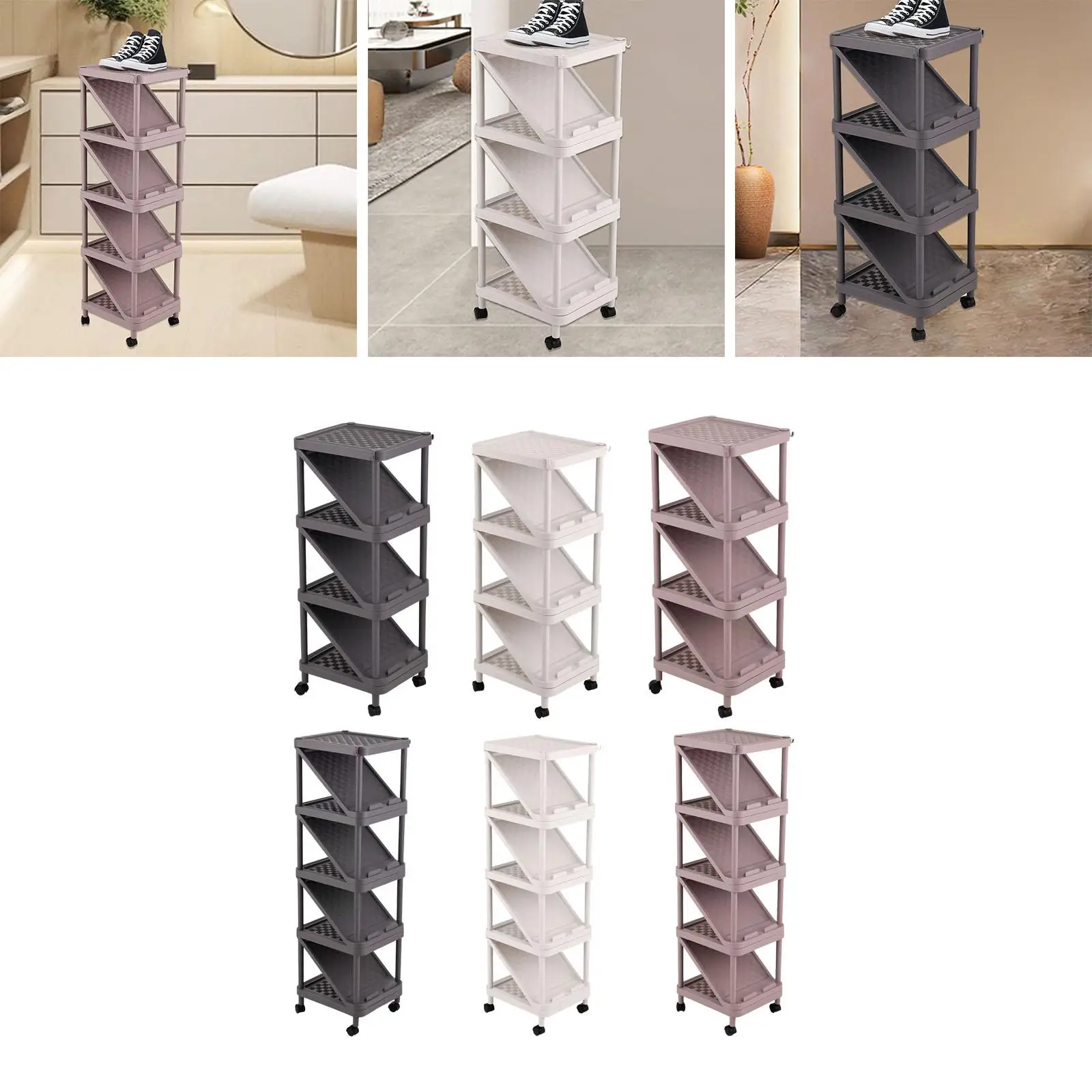 Shoe Cabinet 7 Layers Sneaker Cabinet Bins DIY Home Door Shoes Storage Shoe Rack for Entryway Corner Closet Dormitory Front Door