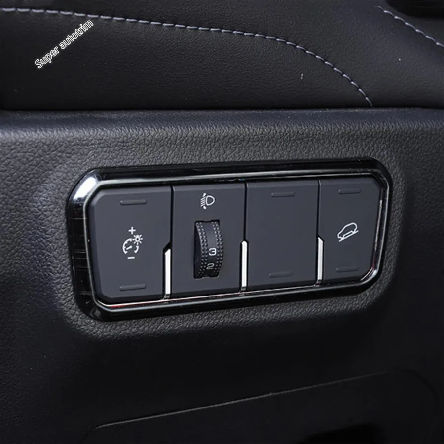 Car Head Light Lamp Headlight Switch Button Sequins Cover Trim For Haval F7 F7X 2018 - 2022 Stainless Steel Interior Accessories