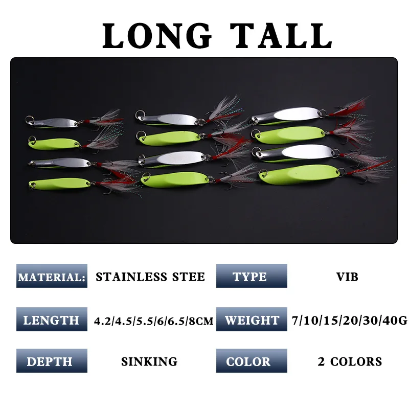 Remote Luya Bait Metal Iron Plate Bright Oblique Cut Luminous Sequins 7/10/15/20/30/40g Bait