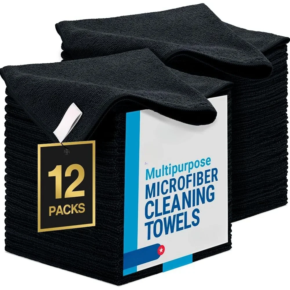 3/12pcs Thicken Microfiber Car Cleaning Towels Soft Quick Drying Windows Mirrors Wiping Rags Home Double Layer Clean Cloths