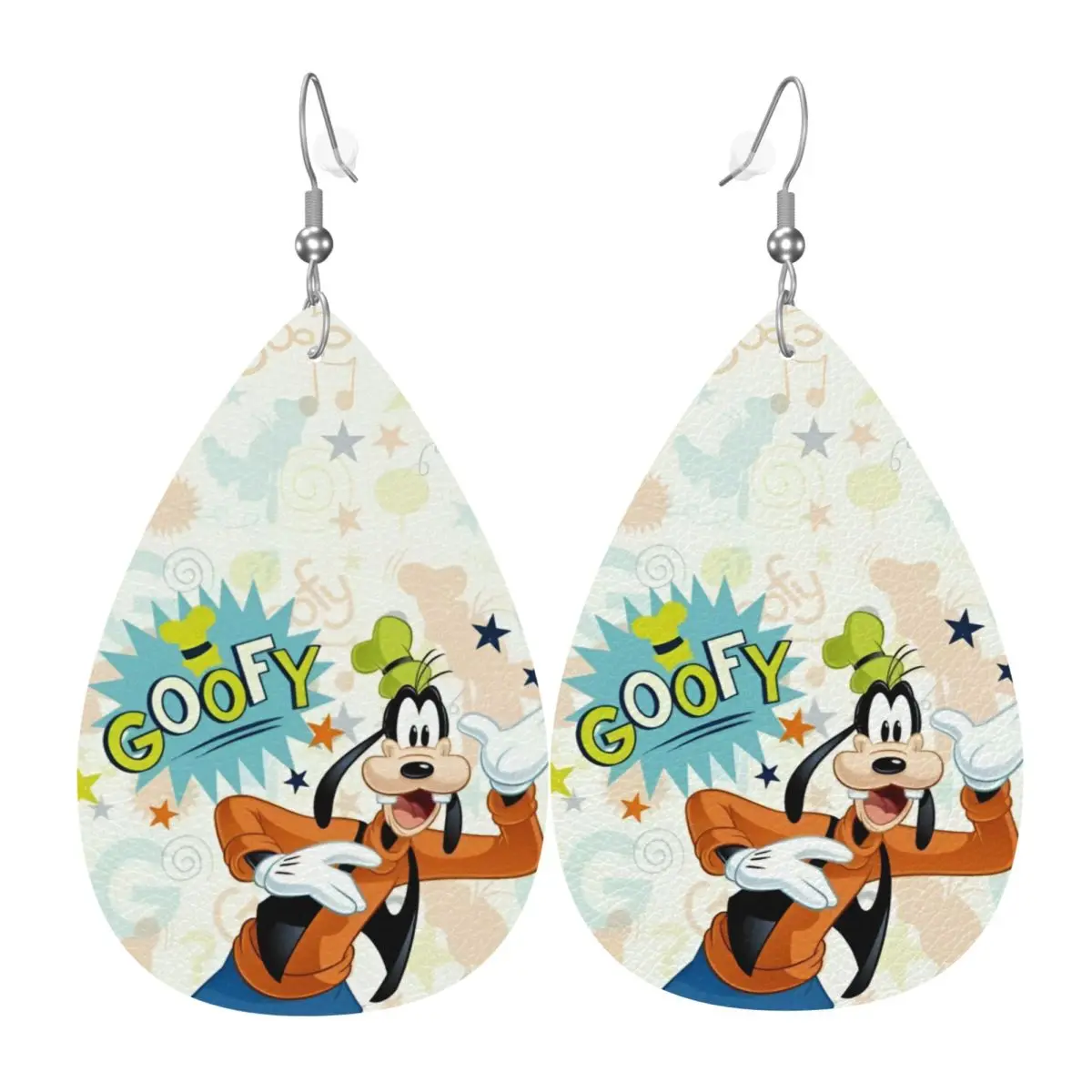 

Персонализированные кожаные серьги-капли «Гоуфи» для женщин, украшения в стиле аниме и мультфильмов, аксессуары ко Дню святого Валентина