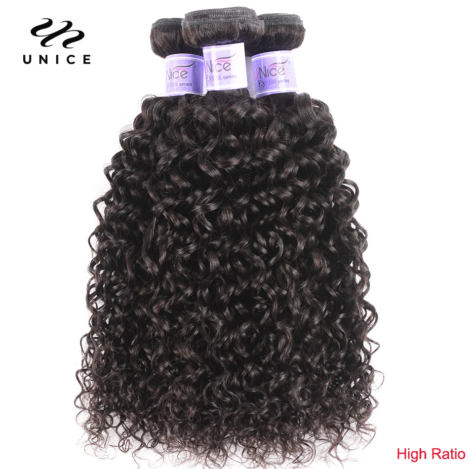 Tissage en lot indien naturel-UNice Hair Kysd\'appareils, cheveux vierges, non traités, extensions capillaires bouclées, lot de 3