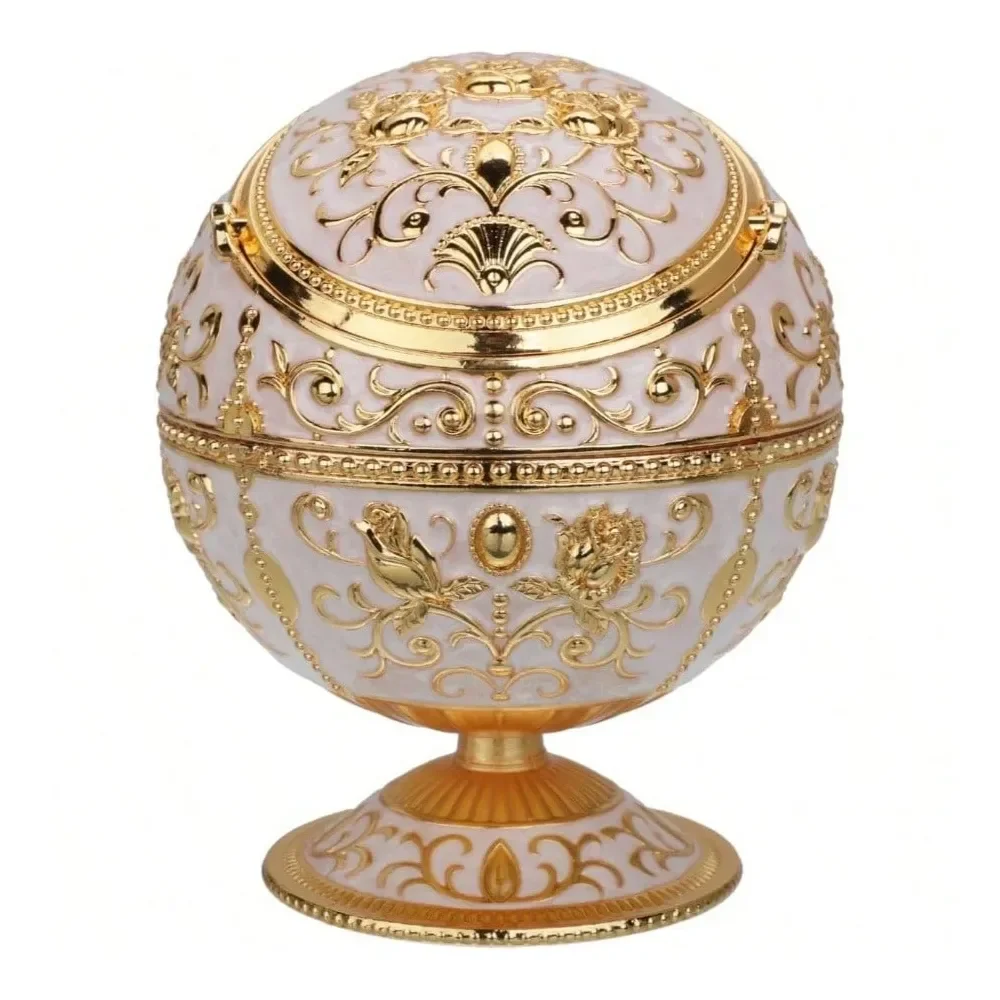 

Ashtray With Lid Cigarettes Metal Portable Ashtray Odor Eliminator Indoor Outdoor Hand Stamped Pattern With Fancy Men WomenJade