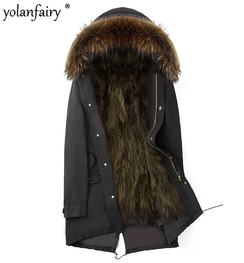 

Real Fur Coat Men Jacket Real Raccoon Fur Parka Winter Jacket Men Streetwear Warm Jackets Plus Size Veste Homme Hiver MY2024