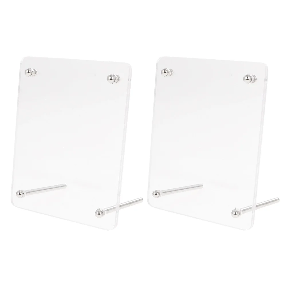 

3 Pcs Photo Frame Display Stand Protective for Certificate Glass Round Angle Crystal