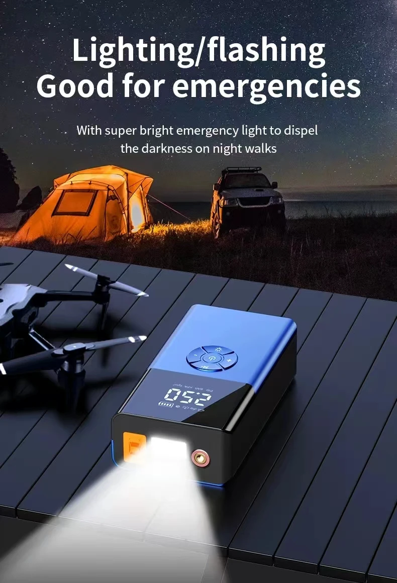Portable 12V Car Jump Starter New Emergency Tool with Capacitor Power Bank Battery Pump Air Compressor Booster