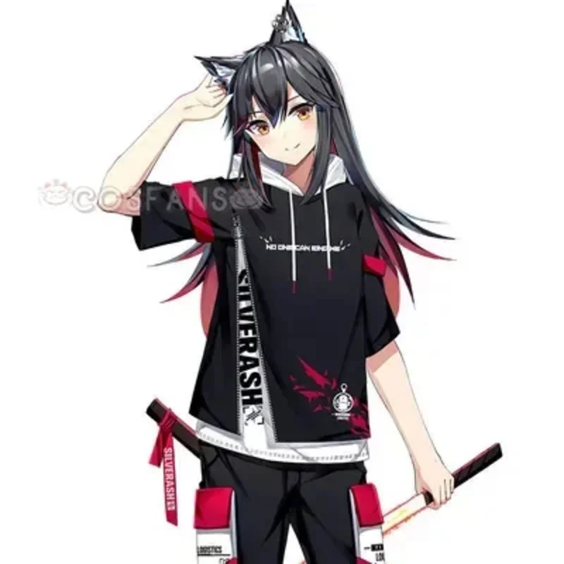 

CyAnime Arknights Texas Cosplay Student Unisex Windbreaker Long sleeve T-shirt Autumn Winter Thicken Warm Coat Costume Tops