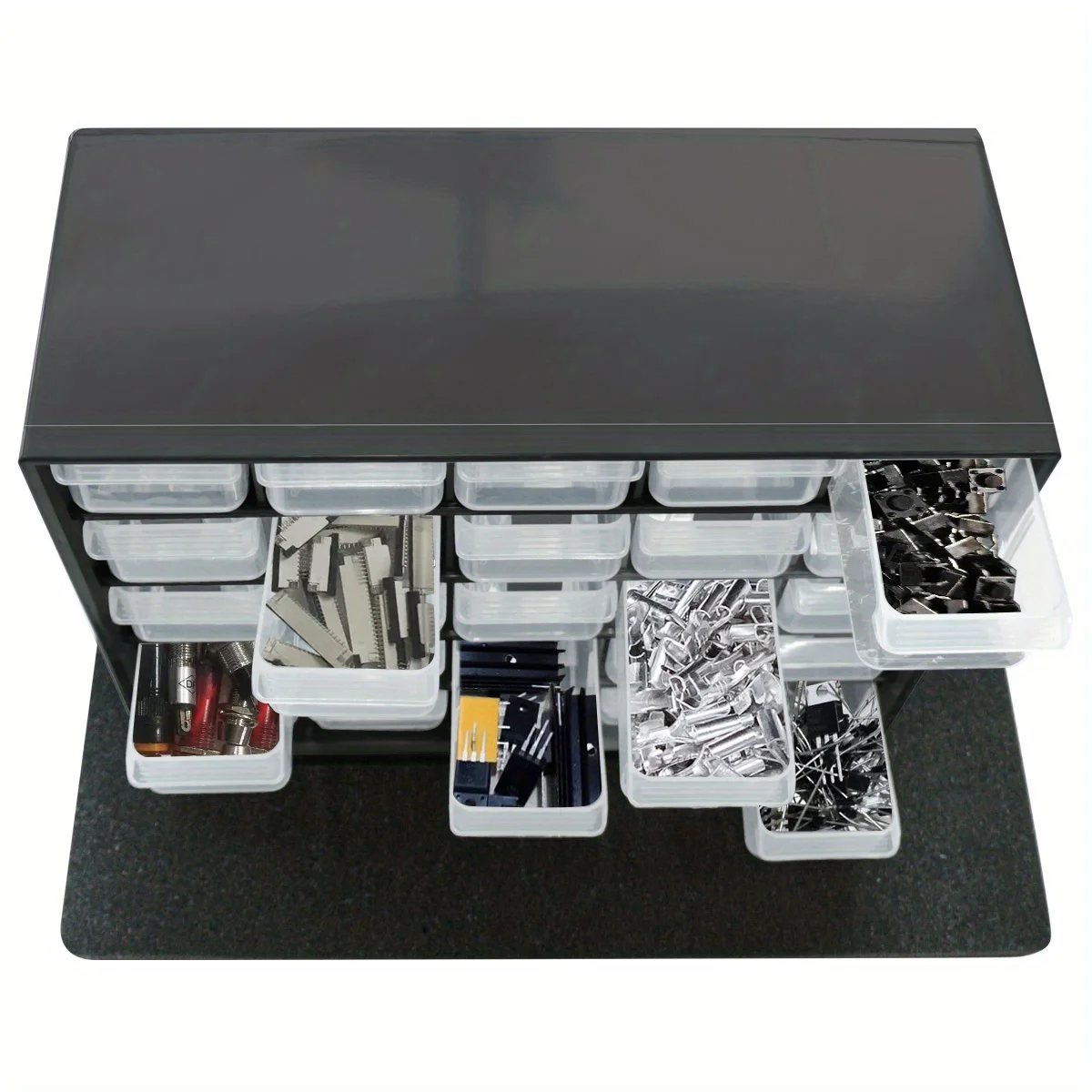 Parts Screws Storage Organizer, 25 Drawers Easily Stackable Hardware Art Craft Small Tool Parts Component Organizer Drawer Box