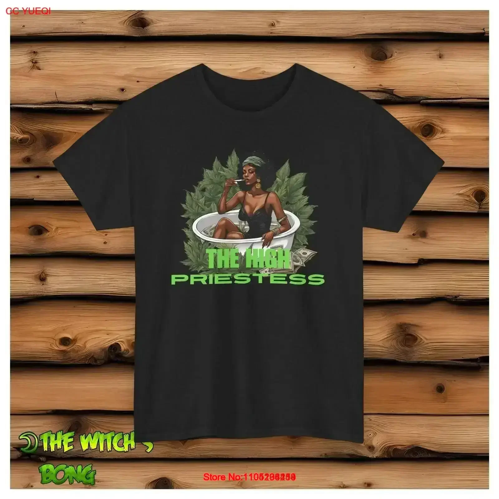 The High Priestess Hemp 420 Stoner T shirt vintage Washed Versatile homme Slightly streetwear Casual graphic Stylish vintage