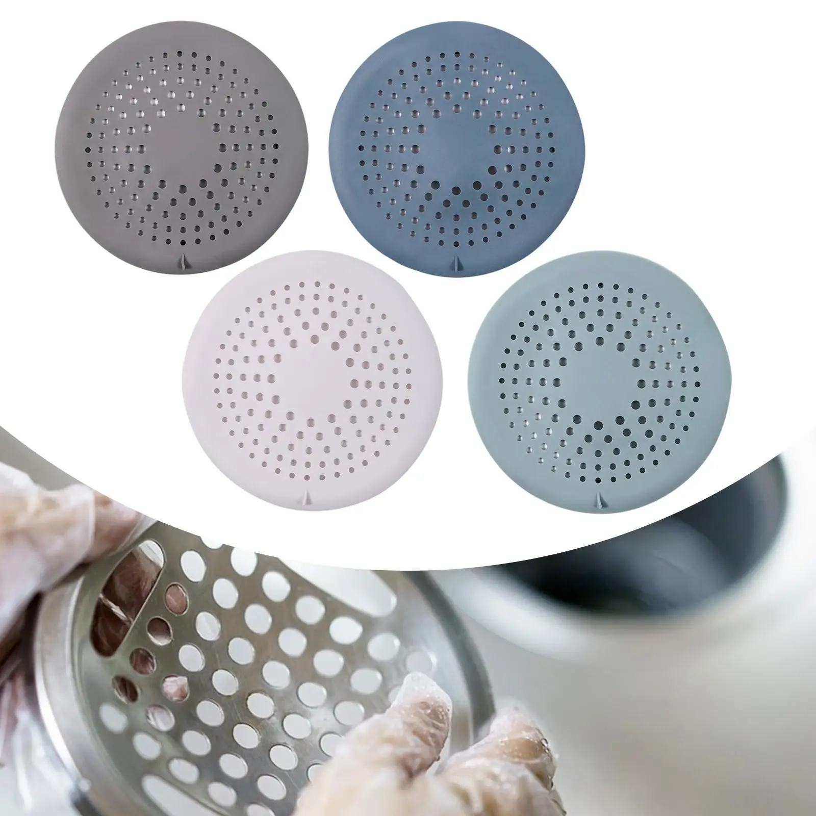Drain Hair Catcher Multifunctional Silicone Sink Tub Stopper Round Floor Drain Strainer Cover Kitchen Sink Strainer for Bathtub