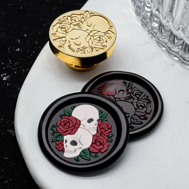 1pc Mysterious Skull Skeleton Ghost Wax Seal Stamp Head for Cards Envelopes Halloween Wedding Invitations Scrapbooking