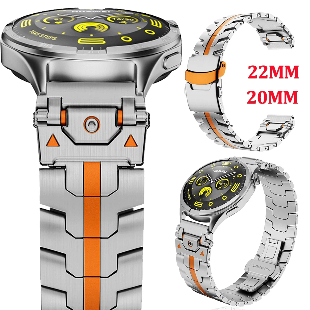 20mm 22mm Luxury Stainless Steel Bracelet For Huawei Watch GT5/GT 4 46mm Strap For Samsung Galaxy 7/6/5 40mm 44mm 6 Classic Band