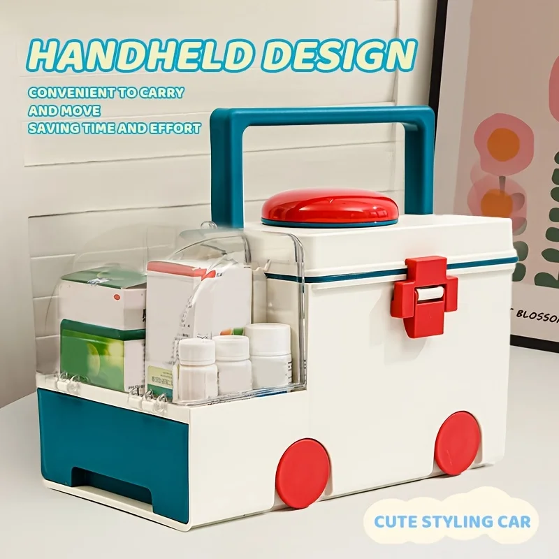 Compact First Aid Kit Organizer Durable Pp Storage Box For Home Dorm Outdoor Emergencie Medicine Storage Supplies Organiser Case